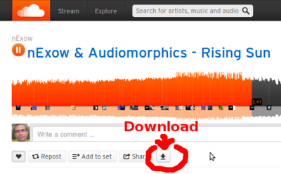 Download button in Soundcloud