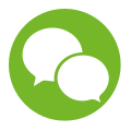 Discuss or talk (OSEG bg 76B82A, Griffin-Mono-v3.5, apps wewechat).svg